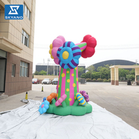 Modèle de fleurs gonflables géantes personnalisées pour la décoration de scène d'événements en plein air