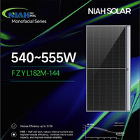 Système de panneaux solaires de type N certifié TUV, module PV bifacial PERC, double vitrage, 550 W de puissance maximale, silicium monocristallin, demi-cellule