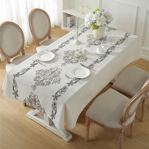 <span class=keywords><strong>Nappe</strong></span> rectangulaire de luxe en coton et lin brodé de style baroque, imperméable, pour cuisine, salle à manger et extérieur - Product Image 6