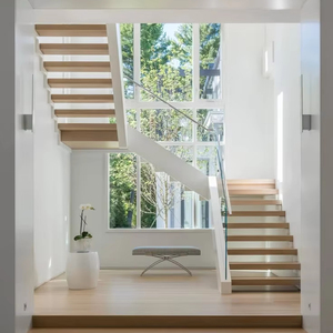 CBMmart Ventas directas de fábrica American Modern Home Indoor <span class=keywords><strong>Escaleras</strong></span> Escalera con barandilla de vidrio Diseño de escalera prefabricada - Product Image 2