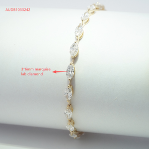 Bracelet Starsgem en or 10 carats avec diamants fantaisie, diamants de laboratoire, certificat IGI, bracelet tennis en diamants synthétiques. - Product Image 3