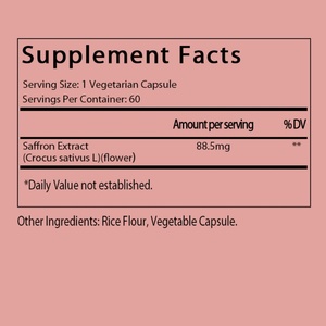 Compléments de Safran à Vente Chaude OEM/ODM - Capsules d'Extrait de Safran - Stimule l'Énergie et l'Humeur, Soutient la Santé des Yeux et du Cœur - Product Image 2