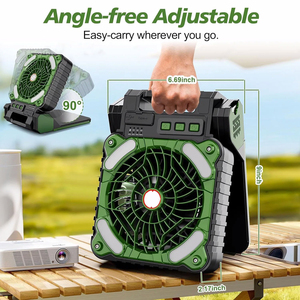 Linterna LED Portátil para Camping con Energía Solar de 10000mAh, Ventilador de 4 Velocidades, Viento Potente, Batería Recargable, Plegable 90° - Product Image 4