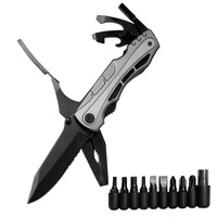 Pince multifonction portable pliable en acier inoxydable pour extérieur, usage domestique, avec couteau et pince à bec effilé, pour survie et camping