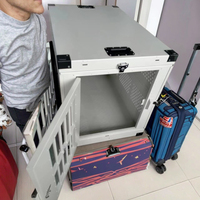 Usmilepet Cage pour chien en aluminium pour concours de chiens Voyage pour animaux de sauvetage Cages pour animaux de compagnie Maisons Cages et maisons solides pour animaux de compagnie