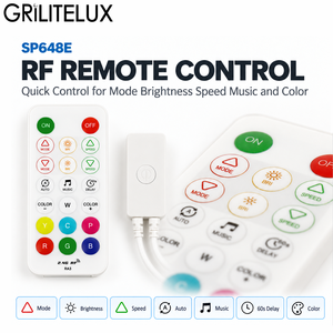 Controlador LED de Píxeles por RF SP648E DC5-24V 4A Salida 600 Píxeles Capacidad Sincronización Música Multi IC WS2811 SK6812 para Tira LED - Product Image 4