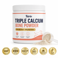 Complément Triple Calcium pour Chiens – Poudre pour la Croissance Osseuse 200g – À Mélanger avec la Nourriture Quotidiennement – Pack Économique en Vrac pour Chiots