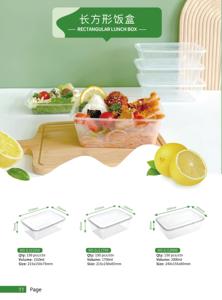 Fiambrera de plástico desechable de 500ml -1000ml, diseño rectangular moderno, tapa de <span class=keywords><strong>PP</strong></span> moldeada por inyección para microondas, contenedor de comida para llevar - Product Image 2