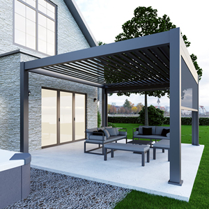 <span class=keywords><strong>Pergola</strong></span> <span class=keywords><strong>bioclimatique</strong></span> moderne intelligente électrique rétractable en aluminium imperméable pour extérieur, toit à lames orientables, cour, jardin, loisirs - Product Image 3