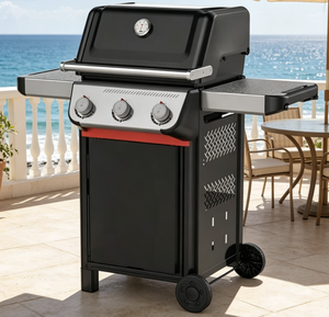 Parrilla de Gas de 3 Quemadores, Superficie de Cocción de 51x46 cm, Rejilla de Calentamiento, Termómetro Integrado, Barras Aromatizantes, 2 Ruedas - Product Image 3