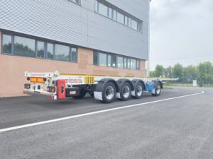 Заводская цена, 3-осный полуприцеп-скелет для 20-футовых и 40-футовых контейнеров - Product Image 3