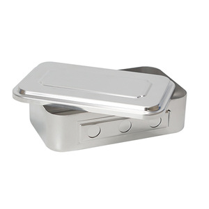 Boîte de stérilisation en acier inoxydable 210 mm carrée, conteneur de stockage d'instruments chirurgicaux pour laboratoire médical - Product Image 4
