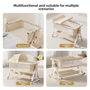 Summer Infants Model 457 Contemporary Design Multifunctional Modern Portable Foldable Splicing Metal Baby Crib Bassinet for - Product Image 6