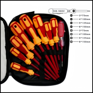 Nouveauté : Jeu de tournevis isolés 9 en 1 avec embouts magnétiques pour bricolage, électricien et réparation à domicile (OEM) - Product Image 2