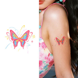 Autocollants de <span class=keywords><strong>tatouage</strong></span> temporaire colorés Beau <span class=keywords><strong>tatouage</strong></span> étanche papillon <span class=keywords><strong>rose</strong></span> adapté aux jambes des <span class=keywords><strong>bras</strong></span> du visage - Product Image 1