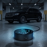 Gonfleur de pneus de voiture intelligent à affichage numérique 150 PSI, compresseur d'air portable rechargeable à double alimentation avec lumière d'urgence LED