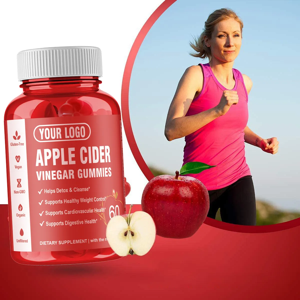 OEM Weight Loss Nutrition Supplement Gut Health Detox Cleanse Fat Burn Slimming Body Shape Apple Cider Vinegar ACV Gummies