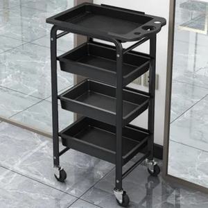 Carrito de Almacenamiento Móvil con Ruedas para Estilistas, Uso Profesional, Diseño Simple en Negro, Mueble de Salón de Belleza con Cajones - Product Image 2