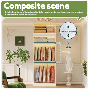 <span class=keywords><strong>Armadio</strong></span> Moderno in Acciaio Regolabile per Conservazione Vestiti, Arredamento Camera da Letto per Uso in Soggiorno - Product Image 2