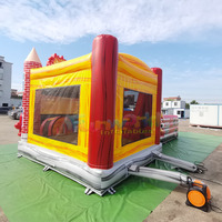 Castillo Inflable Comercial para Niños, con Tobogán, Temática de Estación de Bomberos, Capacidad de 500 kg, Garantía de 3 Años