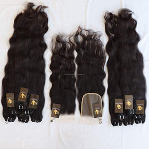 Tissage en lot naturel vierge avec Lace Closure 5x5 6x6 7x7 Hd Swiss Lace Closure 100% - Product Image 1