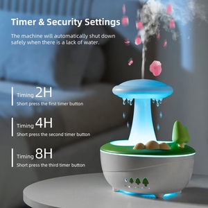 Diffuseur d'arômes Paysage Forêt Tropicale Vente en Gros Usine Humidificateur Ultrasonique Gouttes <span class=keywords><strong>de</strong></span> <span class=keywords><strong>Pluie</strong></span> 280ml avec Télécommande - Product Image 5