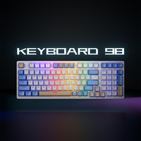 Clavier mécanique filaire 98 touches 1,5 m, 25 touches anti-ghosting, rétroéclairage LED, interrupteurs bleus pour clavier de jeu - Vente en gros usine