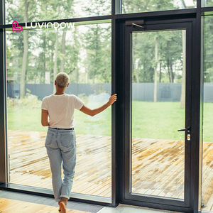 Porta d'Ingresso Doppia in Ferro Battuto Nero con Vetro per Esterni, Economica e Sicura per Casa - Product Image 1