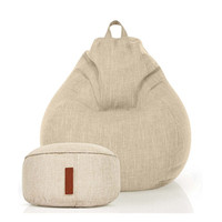 Grand fauteuil pouf gris, grand canapé pouf, pouf d'intérieur en forme de poire, énorme canapé pouf, fournisseur de poufs