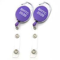 Porte-badge rétractable en gros, impression typographique personnalisée, ABS, métal, écologique, porte-badge Yoyo mignon, clip d'identification