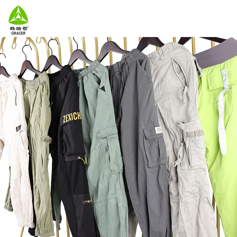 Used Clothes Adult Cargo Long Pants Ukay Ukay Second Hand Clothing Summer Pants Mixed 100% Cotton Men for Men Mixed Size 45kg