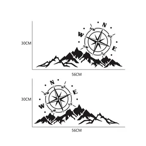 Pegatina <span class=keywords><strong>para</strong></span> <span class=keywords><strong>coche</strong></span>, 2 unidades, gráficos de brújula de aventureros de montaña, decoración <span class=keywords><strong>para</strong></span> RV, caravana, camión, línea de cintura de puerta de camión, calcomanía de vinilo <span class=keywords><strong>para</strong></span> capó, 56*30CM - Product Image 2