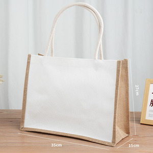 23*16*13cm Reusable Small Jute Tote <strong>Bags</strong> Handles Waterproof Lining <strong>Wedding</strong> <strong>Bridesmaid</strong> Mother's <strong>Day</strong> Bachelorette Beach Party - Product Image 6