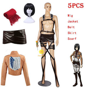 Disfraz de <span class=keywords><strong>Cosplay</strong></span> de Anime Ataque a los Titanes Shingeki No Kyojin, Abrigo de Poliéster, Disfraces de Halloween y Navidad - Product Image 4