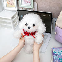 Boneka Anjing Lucu, Mainan Plushie Custom, Boneka Hewan Kartun Lembut, Isi Kapas PP, Pereda Stres, Hadiah Ulang Tahun Anak, Boneka Anjing Putih