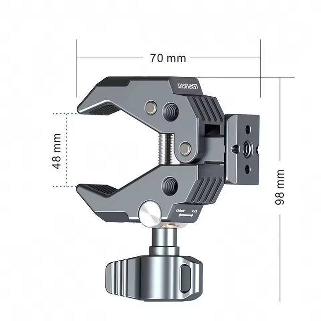 Camera Clamp Holder with NATO Mount Heavy Duty Multifunctional Crab Claw Clip for DSLR Camera/Monitor/LED Light/Microphone