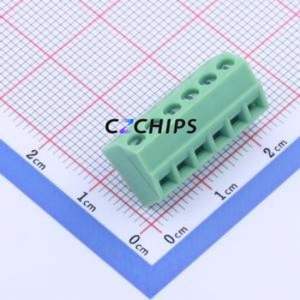 KF127S-3.5-6P Screw Terminal Block Through hole Component (THT),P=3.5mm Connector 1x6P 3.5mm Green Through Hole - Product Image 1
