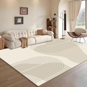 พรมปูพื้นลายเรขาคณิตทันสมัย รูปทรงสี่เหลี่ยมผืนผ้า วัสดุเลียนแบบขนแคชเมียร์ กันลื่น เหมาะสำหรับห้องนั่งเล่น ห้องนอน ตกแต่งบ้าน ปี 2025 - Product Image 3