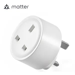 Matter UK Smart Socket Plug Funktioniert mit Homekit Alexa Google Home Smart Things App und Voice Control Matter über WiFi Plug