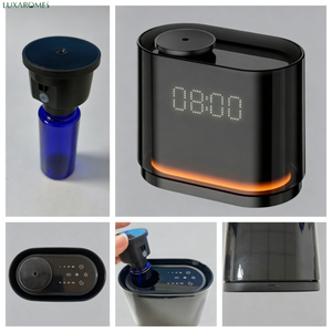 Difusor de Aroma sin Agua con Niebla Fría, Máquina de Aroma de Doble Fluido, Reloj LED Inteligente para Mesita de Noche, Luz Ambiental Ámbar, <span class=keywords><strong>Nebulizador</strong></span> de Aceites Esenciales - Product Image 3
