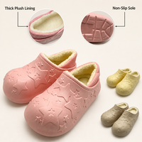 Chaussons d'intérieur en peluche pour femmes, semelle en mousse EVA, pantoufles moelleuses et fourrées, chaussures d'intérieur chaudes et confortables pour couple