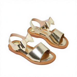 HZBC Sandali piatti da principessa con fiocco per ragazza, chiusura con velcro, suola in gomma antiscivolo, <span class=keywords><strong>scarpe</strong></span> primavera estate - Product Image 2
