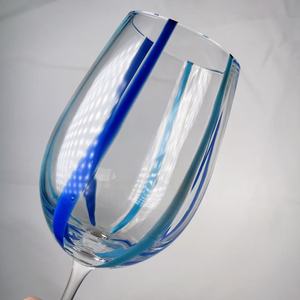 Verres à <span class=keywords><strong>vin</strong></span> rouge faits à la main, verres à <span class=keywords><strong>eau</strong></span> transparents à rayures, verres à pied long pour fêtes, mariages, bars à domicile - Product Image 6
