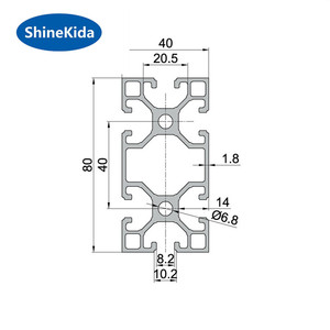Profilo in <span class=keywords><strong>Alluminio</strong></span> Estruso con Scanalatura a T 40 Colore Argento 4080 e Profilo a V Nero Tipo C - Product Image 2