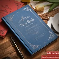 Cahier A5 de Style Européen Design Artistique Rétro Exquis Cahier en Cuir Populaire Créatif Papeterie