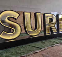 Offre Spéciale personnalisé Infinity LED enseigne au néon personnalisé lettre signe verre acrylique infini miroir sans fin LED publicité éclairée