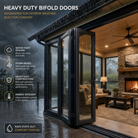 Système de porte pliante en aluminium robuste certifié AS2047 pour véranda de villa de luxe, porte de patio pliante extrêmement résistante aux intempéries