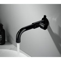 Robinet de cuisine classique en acier inoxydable à levier unique, chromé, mural, pour usage hôtelier, lavabo, robinet d'eau froide