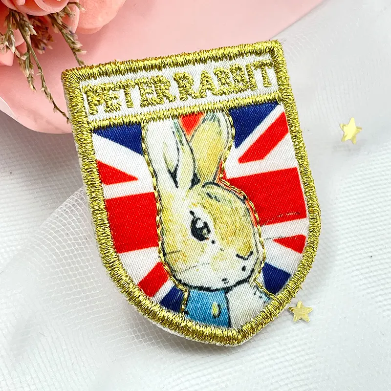 Free Sample Custom Patches Chenille Embroidery Iron On Rabbit Patches Custom Embroidery