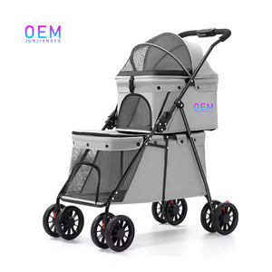 Küçük ve orta köpek arabası için lüks evcil hayvan arabası taşınabilir ayrılabilir katlanabilir bebek arabası - Product Image 1